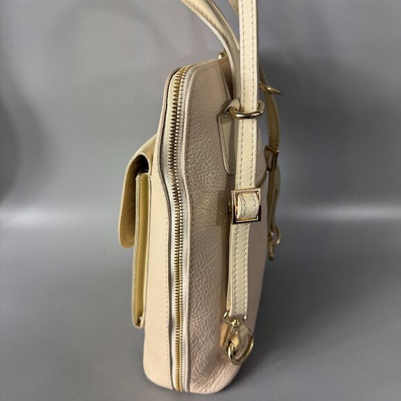 DIVINA FIRENZE Natural Leather Ivory Handbag/Backpack - Picture 5 of 14